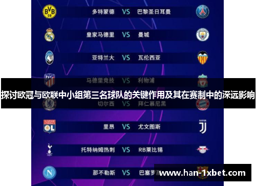 探讨欧冠与欧联中小组第三名球队的关键作用及其在赛制中的深远影响 探讨欧冠与欧联中小组第三名球队的关键作用及其在赛制中的深远影响